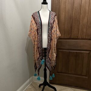 Anthropologie Lynnie Tasseled Kimono